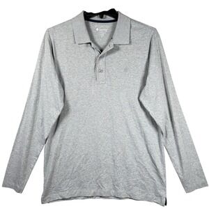 Coolibar Shirt Men's‎ Medium Gray Long Sleeve Golf Polo Bamboo Blend UV SPF